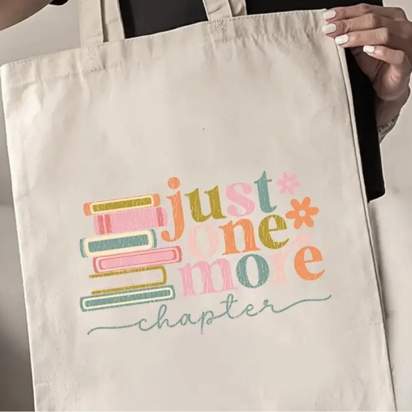 Handbags - “Just one more chapter” colorful tote.